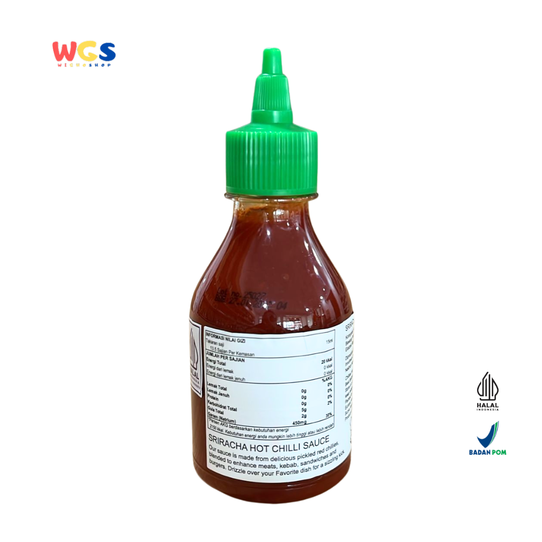 THAI DRAGON Sriracha Hot Chilli Sauce 200ml | Saus Cabai Thailand Pedas Gurih Halal Premium