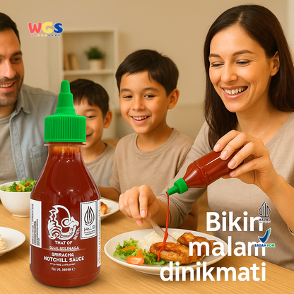 THAI DRAGON Sriracha Hot Chilli Sauce 200ml | Saus Cabai Thailand Pedas Gurih Halal Premium