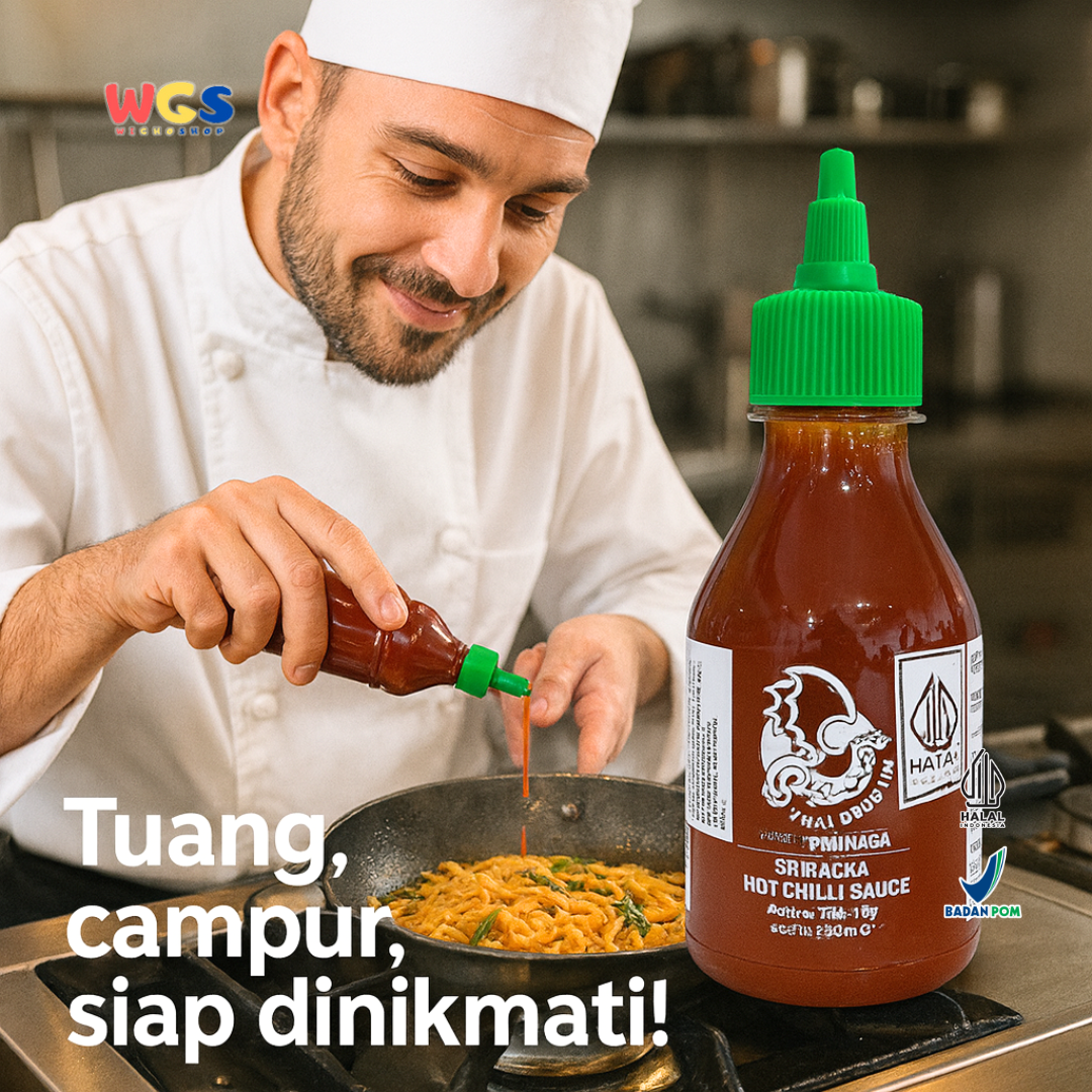 THAI DRAGON Sriracha Hot Chilli Sauce 200ml | Saus Cabai Thailand Pedas Gurih Halal Premium
