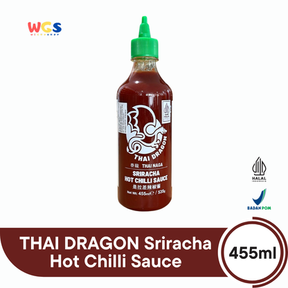 THAI DRAGON Sriracha Hot Chilli Sauce 455ml | Saus Cabai Thailand Pedas Gurih Halal Premium