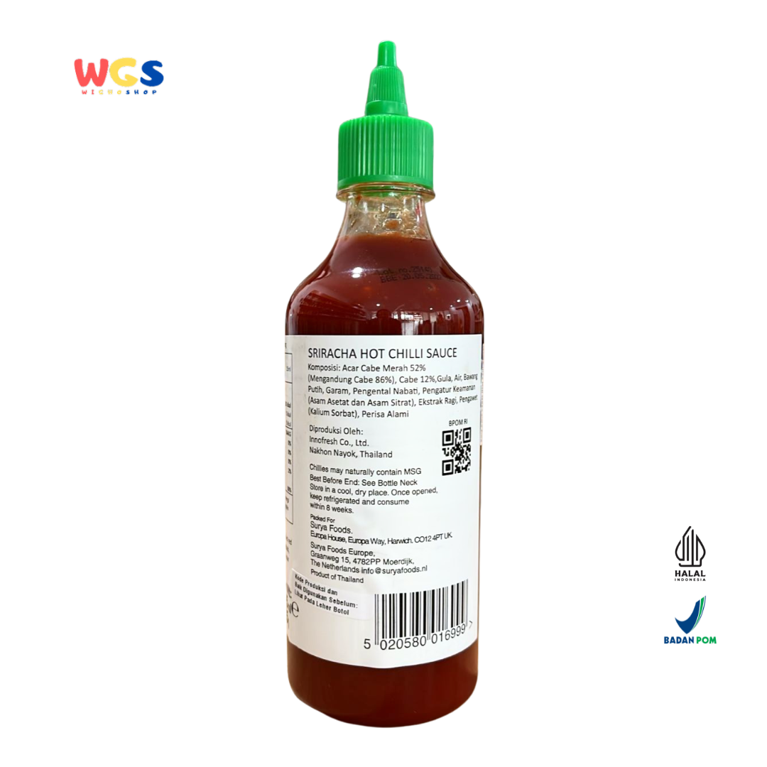 THAI DRAGON Sriracha Hot Chilli Sauce 455ml | Saus Cabai Thailand Pedas Gurih Halal Premium