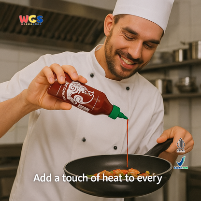 THAI DRAGON Sriracha Hot Chilli Sauce 455ml | Saus Cabai Thailand Pedas Gurih Halal Premium