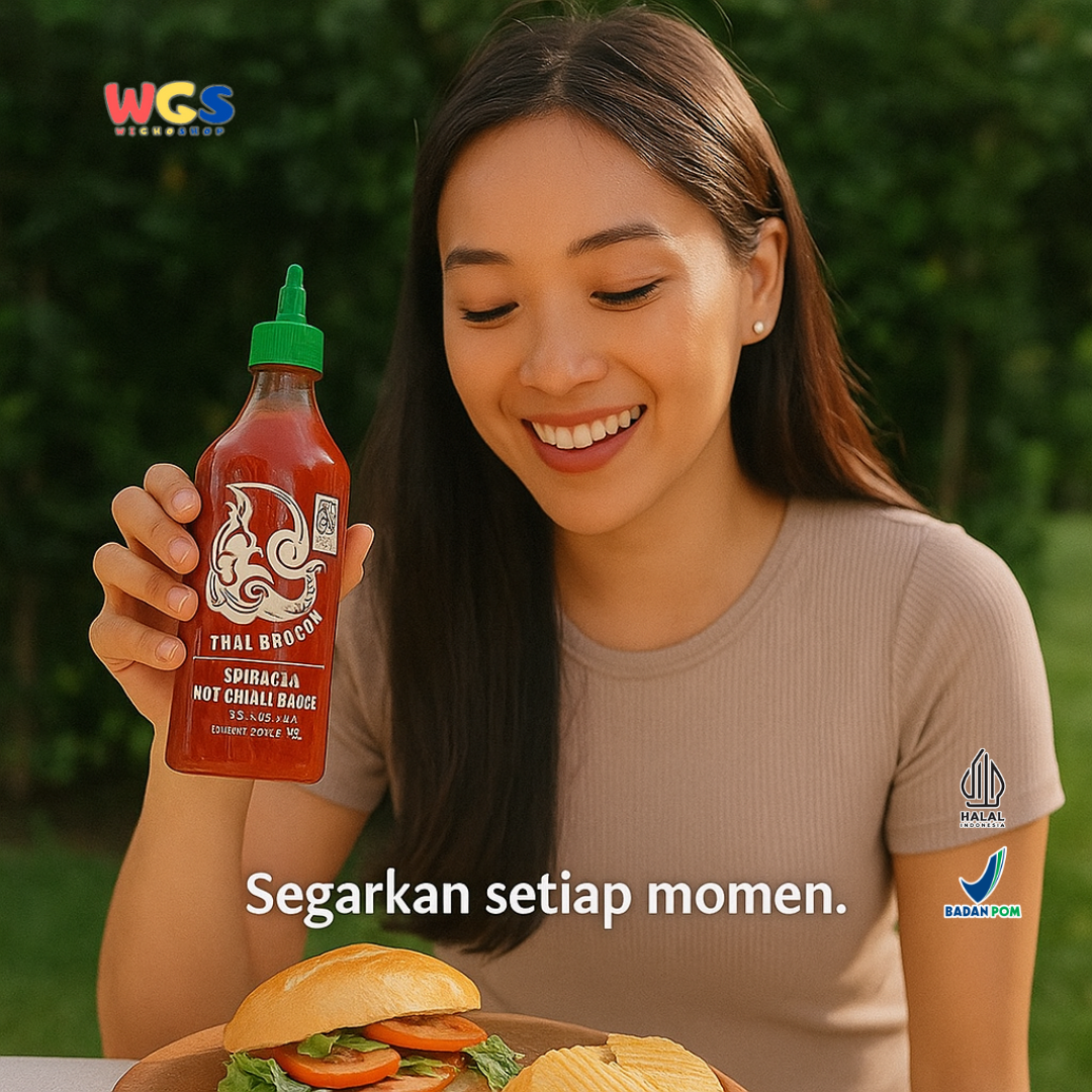 THAI DRAGON Sriracha Hot Chilli Sauce 455ml | Saus Cabai Thailand Pedas Gurih Halal Premium