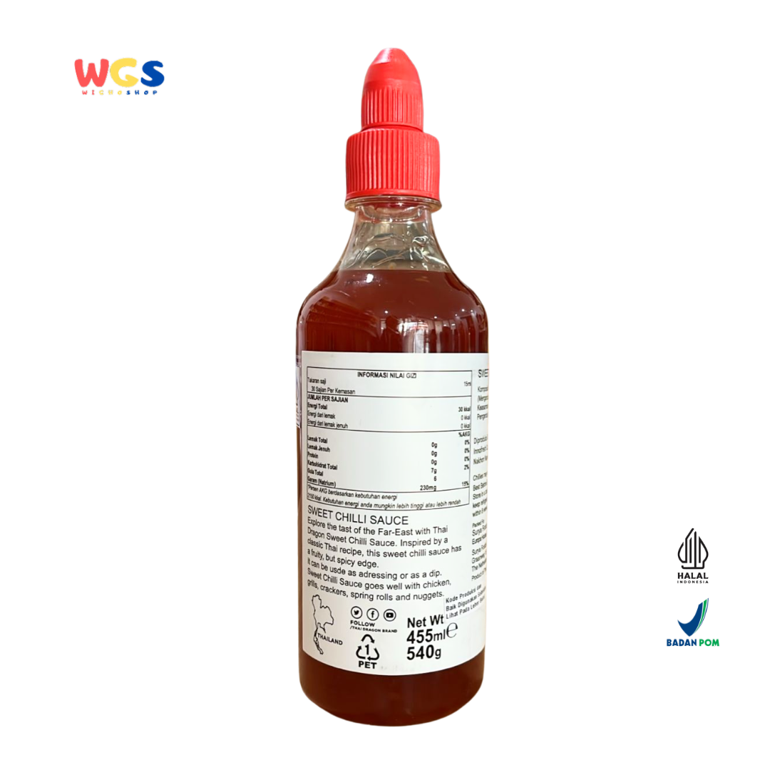 THAI DRAGON Sweet Chilli Sauce 455ml | Saus Cabai Manis Thailand Halal Serbaguna