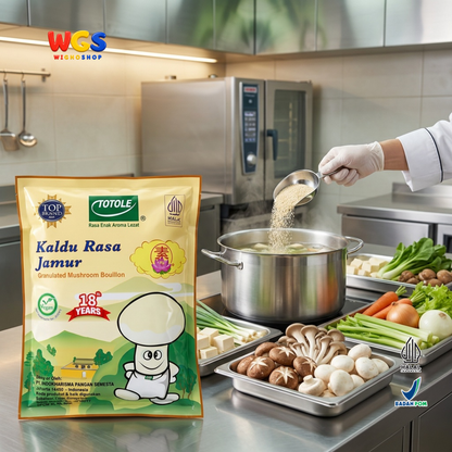 TOTOLE Kaldu Rasa Jamur 1kg - Kaldu Jamur Vegan Bumbu Penyedap Sup Tumisan Nasi Mi Dimsum Granulated Mushroom Bouillon