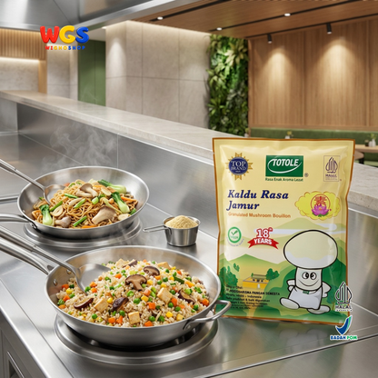 TOTOLE Kaldu Rasa Jamur 1kg - Kaldu Jamur Vegan Bumbu Penyedap Sup Tumisan Nasi Mi Dimsum Granulated Mushroom Bouillon