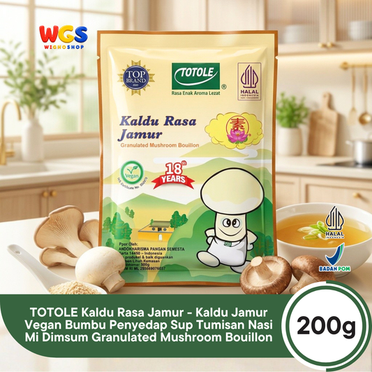 TOTOLE Kaldu Rasa Jamur 200g - Kaldu Jamur Vegan Bumbu Penyedap Sup Tumisan Nasi Mi Dimsum Granulated Mushroom Bouillon