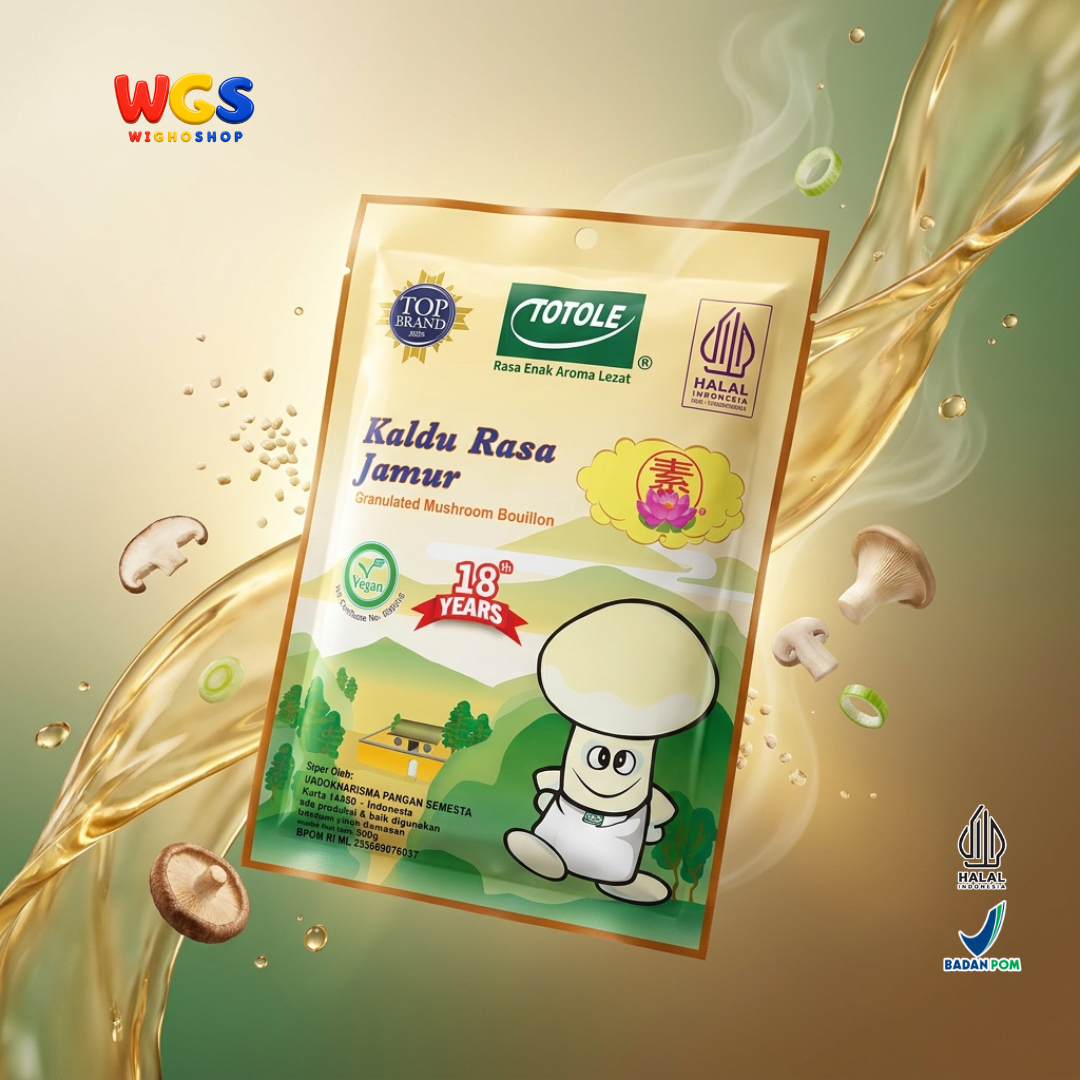 TOTOLE Kaldu Rasa Jamur 200g - Kaldu Jamur Vegan Bumbu Penyedap Sup Tumisan Nasi Mi Dimsum Granulated Mushroom Bouillon
