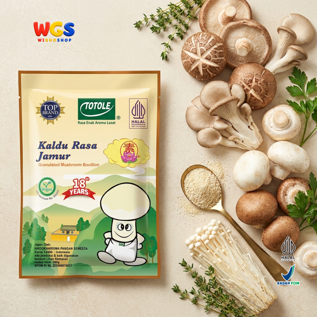 TOTOLE Kaldu Rasa Jamur 200g - Kaldu Jamur Vegan Bumbu Penyedap Sup Tumisan Nasi Mi Dimsum Granulated Mushroom Bouillon