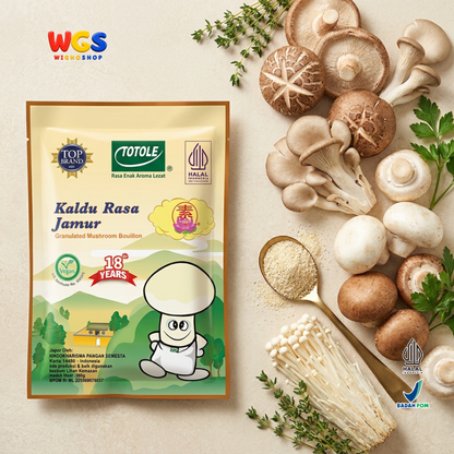 TOTOLE Kaldu Rasa Jamur 200g - Kaldu Jamur Vegan Bumbu Penyedap Sup Tumisan Nasi Mi Dimsum Granulated Mushroom Bouillon
