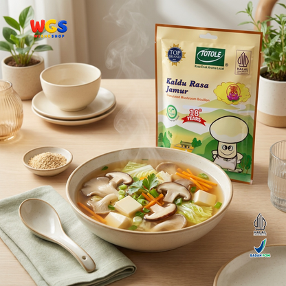 TOTOLE Kaldu Rasa Jamur 200g - Kaldu Jamur Vegan Bumbu Penyedap Sup Tumisan Nasi Mi Dimsum Granulated Mushroom Bouillon