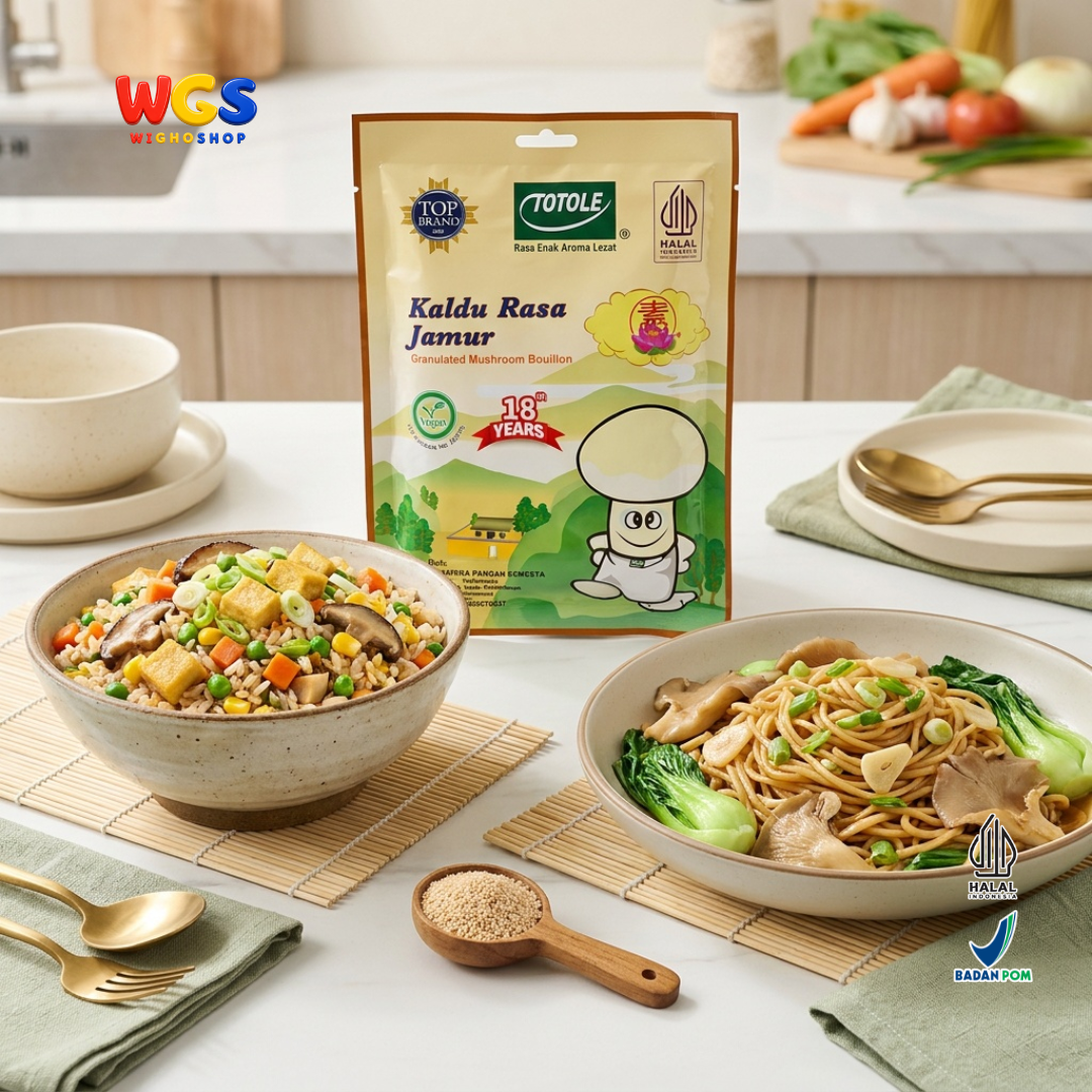 TOTOLE Kaldu Rasa Jamur 200g - Kaldu Jamur Vegan Bumbu Penyedap Sup Tumisan Nasi Mi Dimsum Granulated Mushroom Bouillon