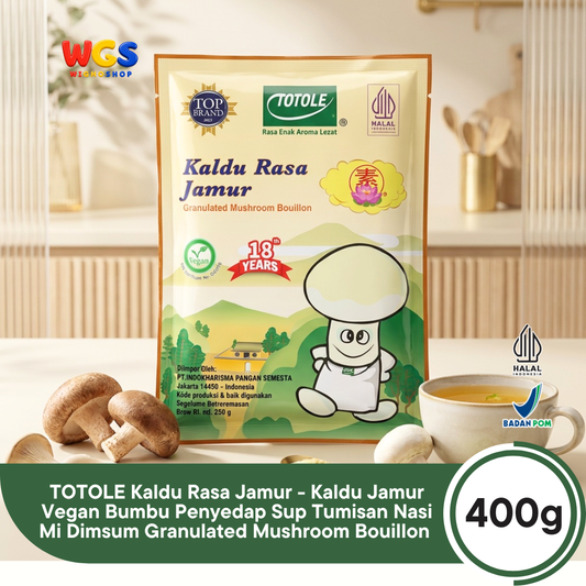 TOTOLE Kaldu Rasa Jamur 400g - Kaldu Jamur Vegan Bumbu Penyedap Sup Tumisan Nasi Mi Dimsum Granulated Mushroom Bouillon