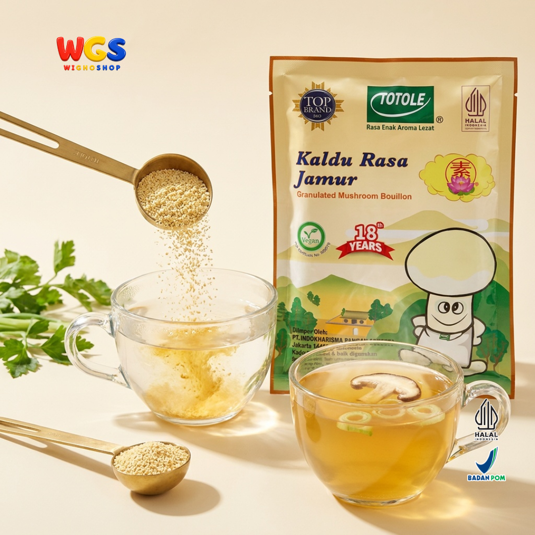 TOTOLE Kaldu Rasa Jamur 400g - Kaldu Jamur Vegan Bumbu Penyedap Sup Tumisan Nasi Mi Dimsum Granulated Mushroom Bouillon