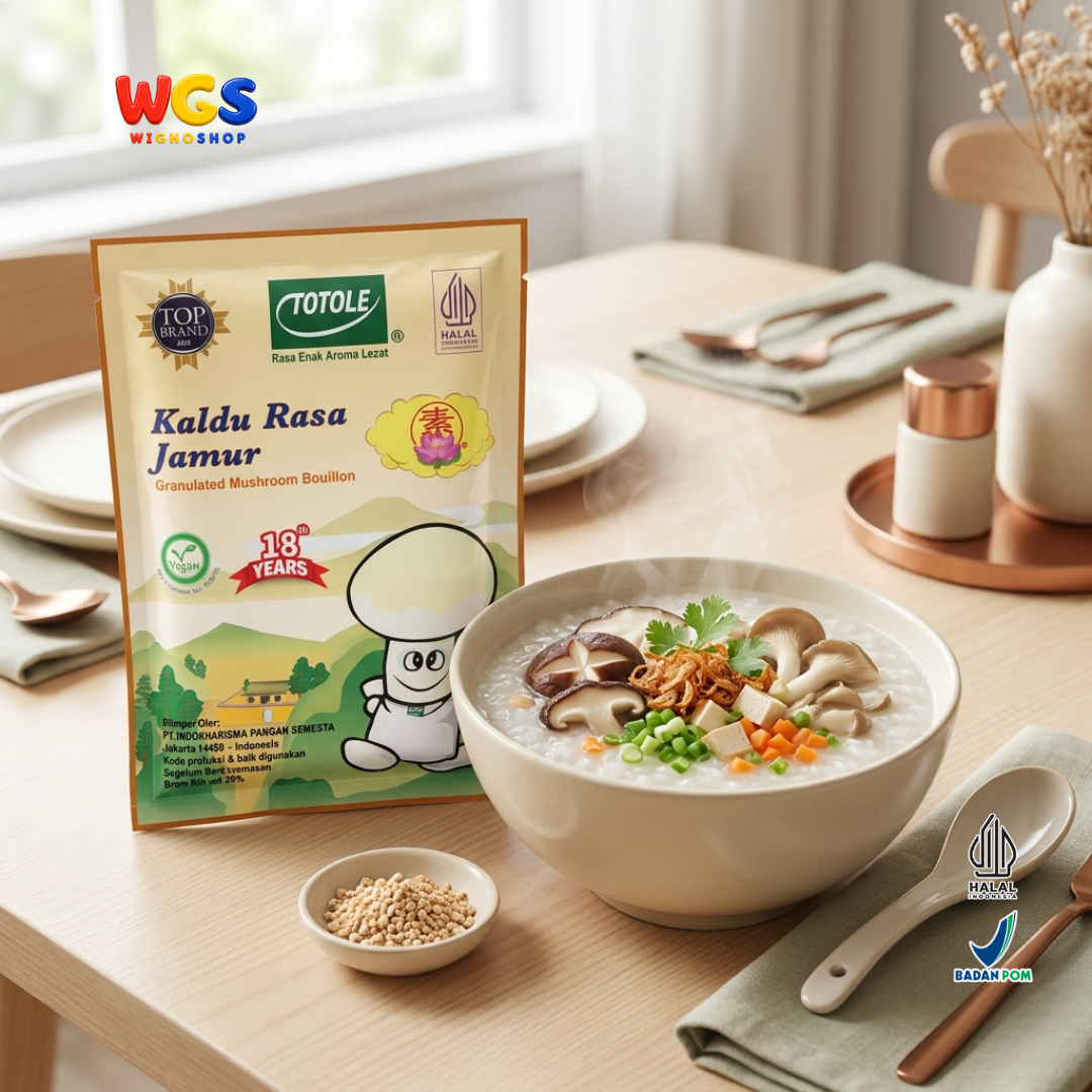 TOTOLE Kaldu Rasa Jamur 400g - Kaldu Jamur Vegan Bumbu Penyedap Sup Tumisan Nasi Mi Dimsum Granulated Mushroom Bouillon