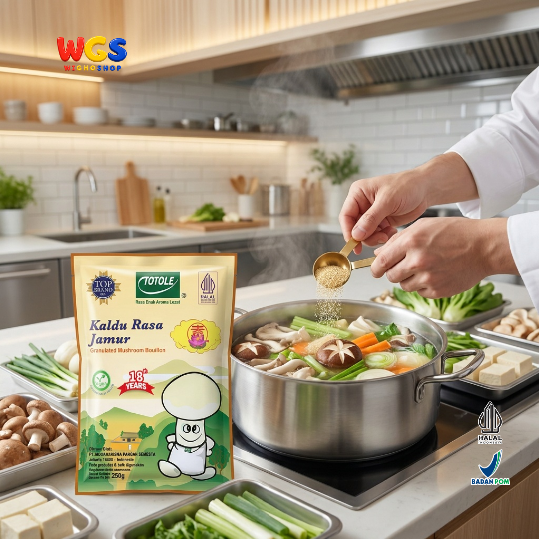 TOTOLE Kaldu Rasa Jamur 400g - Kaldu Jamur Vegan Bumbu Penyedap Sup Tumisan Nasi Mi Dimsum Granulated Mushroom Bouillon