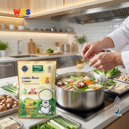 TOTOLE Kaldu Rasa Jamur 400g - Kaldu Jamur Vegan Bumbu Penyedap Sup Tumisan Nasi Mi Dimsum Granulated Mushroom Bouillon