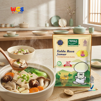 TOTOLE Kaldu Rasa Jamur 400g - Kaldu Jamur Vegan Bumbu Penyedap Sup Tumisan Nasi Mi Dimsum Granulated Mushroom Bouillon