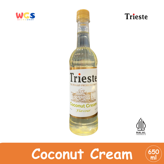 Trieste Syrup Coconut Cream Premium Flavor 650ml - Halal MUI - Sirup Minuman Kekinian - Bubble Tea