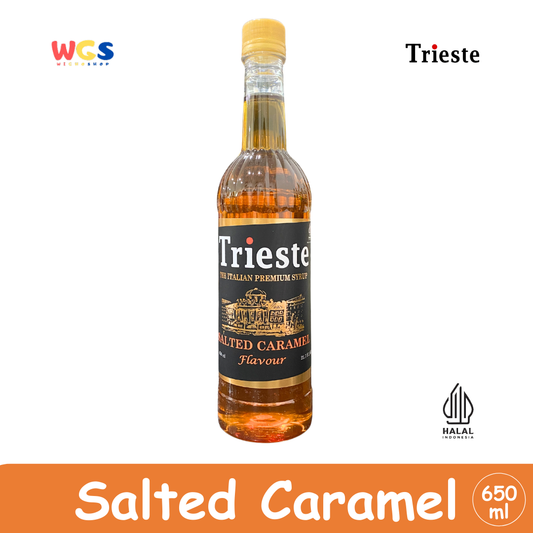 Trieste Syrup Salted Caramel Premium Flavor 650ml - Halal MUI - Sirup Minuman Kekinian - Bubble Tea