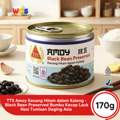 TTS Amoy Kacang Hitam dalam Kaleng 170g - Black Bean Preserved Bumbu Kecap Lauk Nasi Tumisan Daging Asia