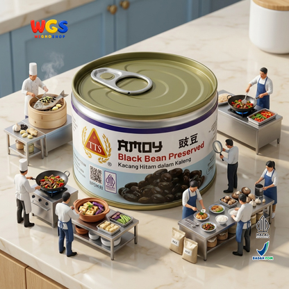 TTS Amoy Kacang Hitam dalam Kaleng 170g - Black Bean Preserved Bumbu Kecap Lauk Nasi Tumisan Daging Asia