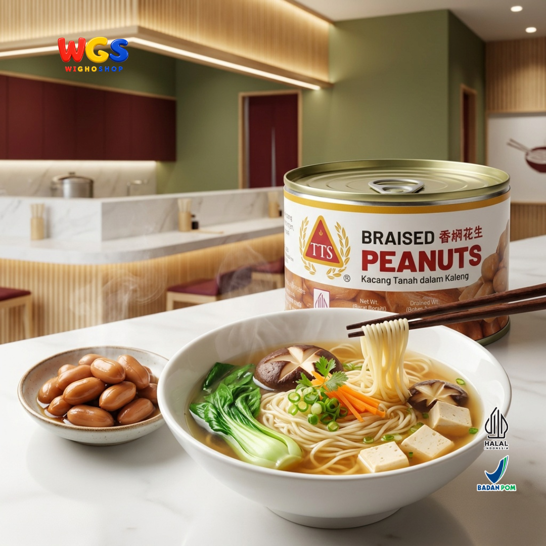 TTS Kacang Tanah dalam Kaleng 170g - Braised Peanuts Bumbu Kecap Lauk Pendamping Bubur Salad Camilan Gurih