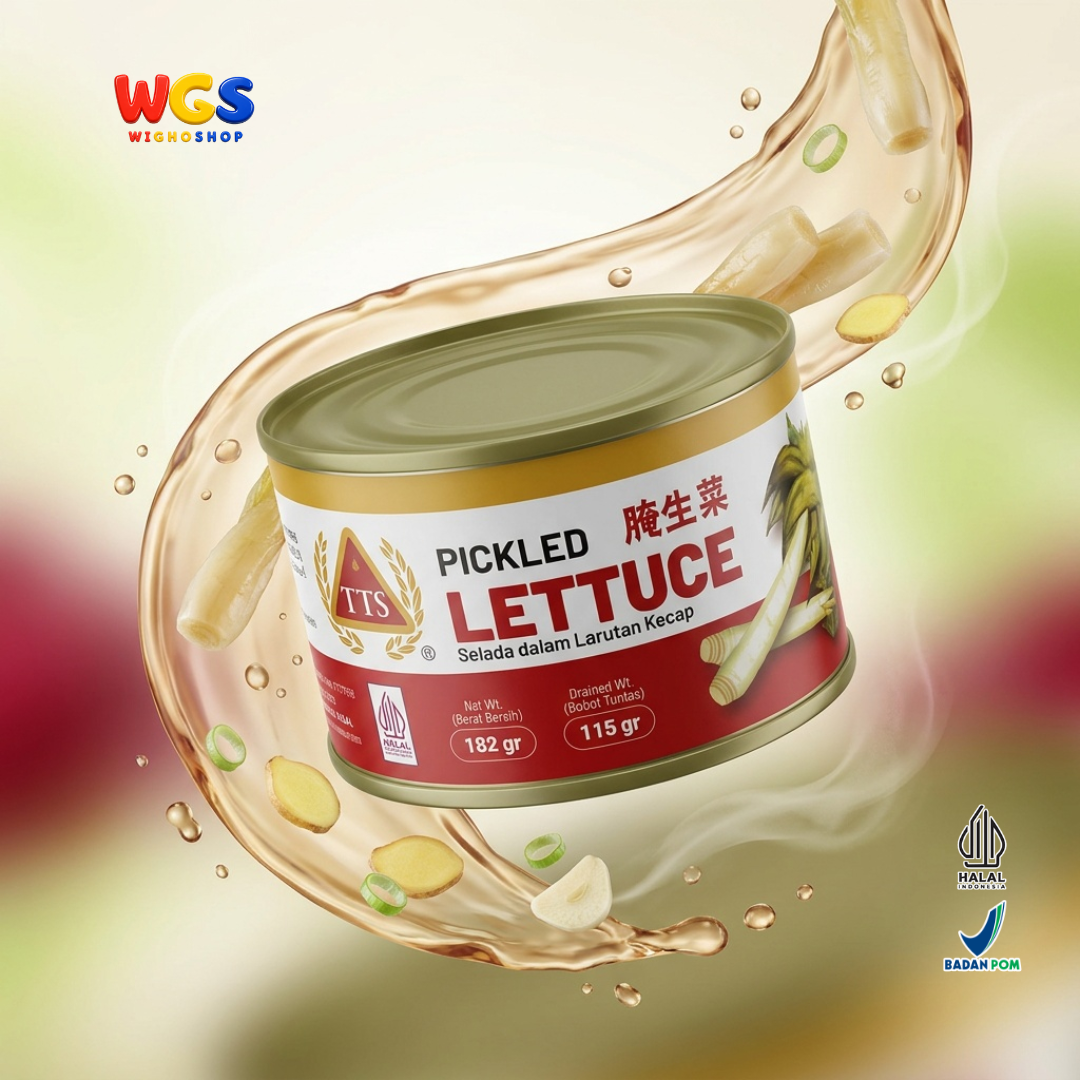 TTS Selada dalam Larutan Kecap 182g - Pickled Lettuce Selada Awetan Kaleng Lauk Bubur Nasi Tumisan Masakan Asia