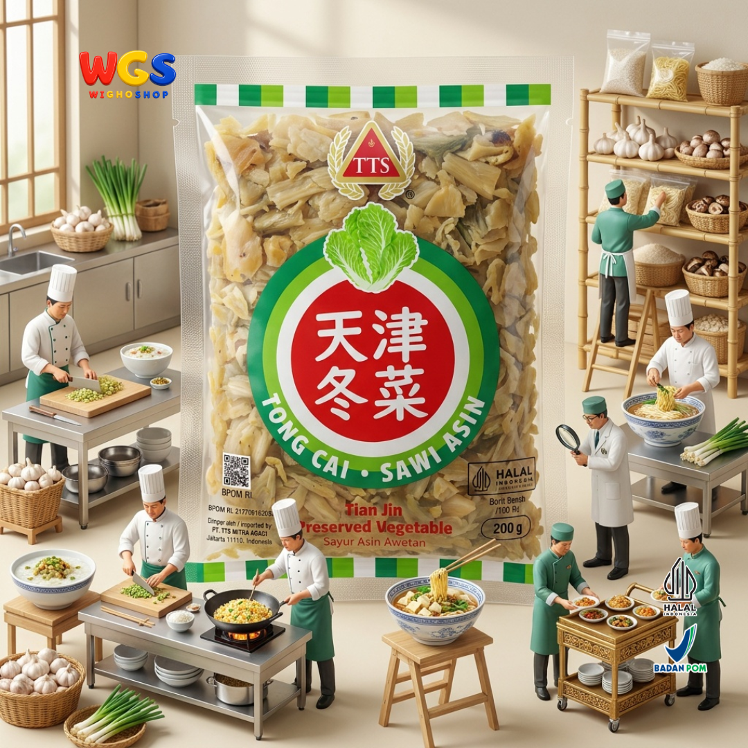 TTS Tong Cai Sawi Asin 250g - Dong Cai Tongcai Tianjin Preserved Vegetable Sawi Putih Asin Bumbu Sup Bubur