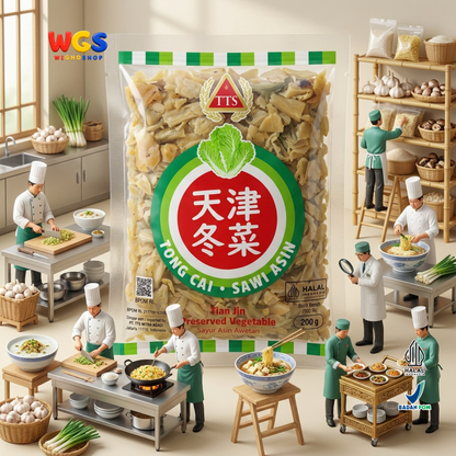 TTS Tong Cai Sawi Asin 250g - Dong Cai Tongcai Tianjin Preserved Vegetable Sawi Putih Asin Bumbu Sup Bubur
