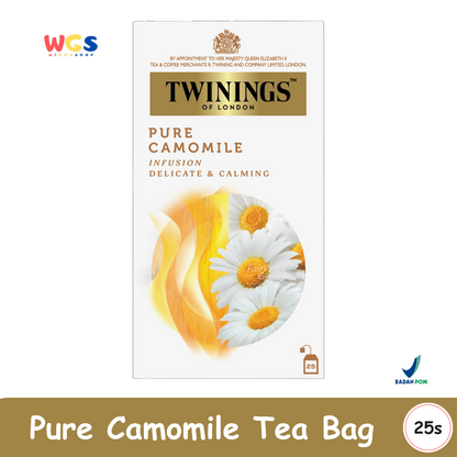 TWININGS Pure Camomile Tea Bag 25s (25g) – Teh Chamomile Murni, Menenangkan dan Aromatik