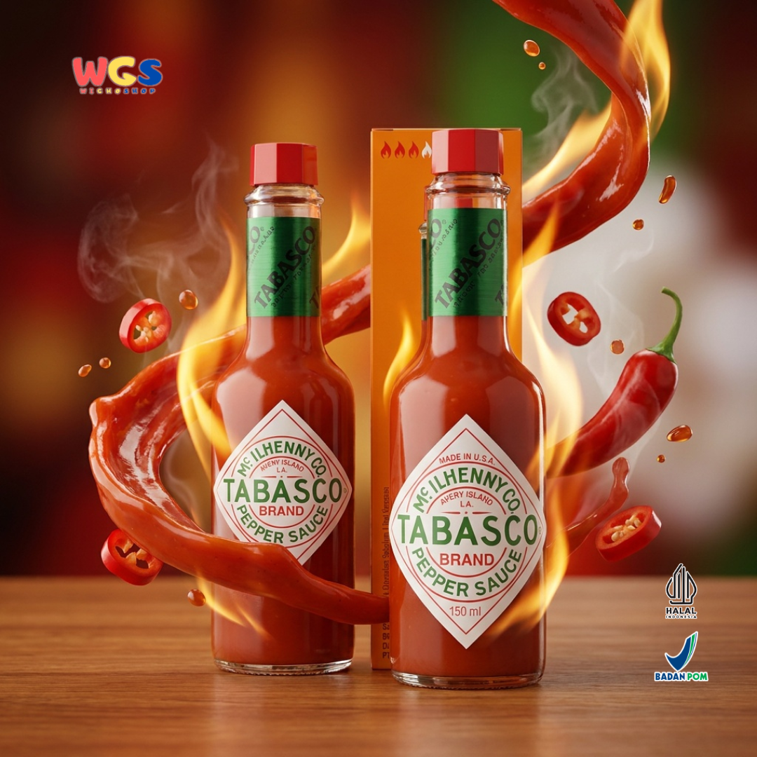 Tabasco Original Red Pepper Sauce 150ml - Saus Cabe Pedas Halal untuk Pizza & Masakan