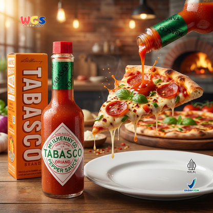 Tabasco Original Red Pepper Sauce 150ml - Saus Cabe Pedas Halal untuk Pizza & Masakan