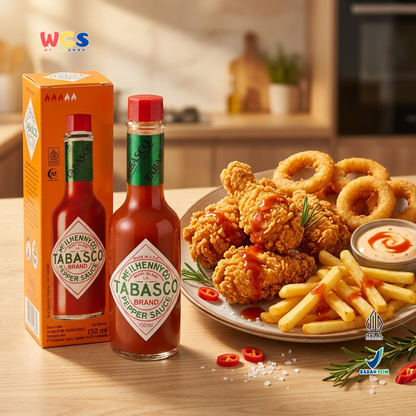 Tabasco Original Red Pepper Sauce 150ml - Saus Cabe Pedas Halal untuk Pizza & Masakan