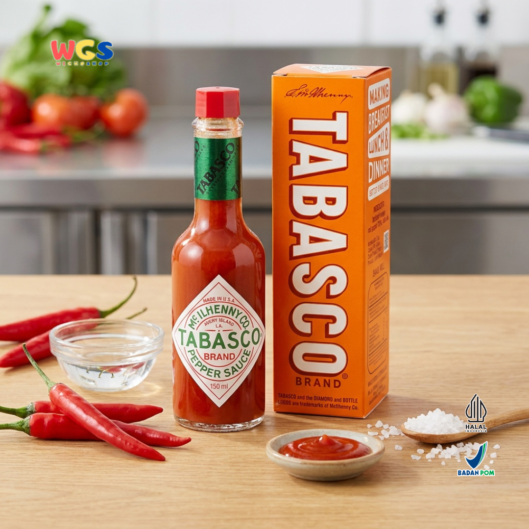 Tabasco Original Red Pepper Sauce 150ml - Saus Cabe Pedas Halal untuk Pizza & Masakan