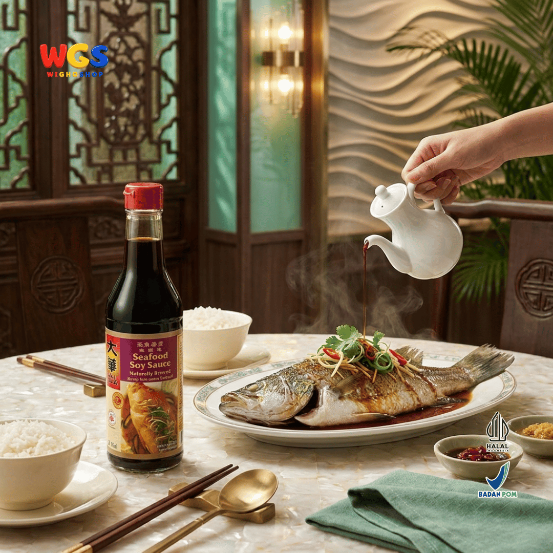 Tai Hua Seafood Soy Sauce 305ml - Kecap Asin Seafood Naturally Brewed untuk Ikan Kukus Udang Cumi Kepiting