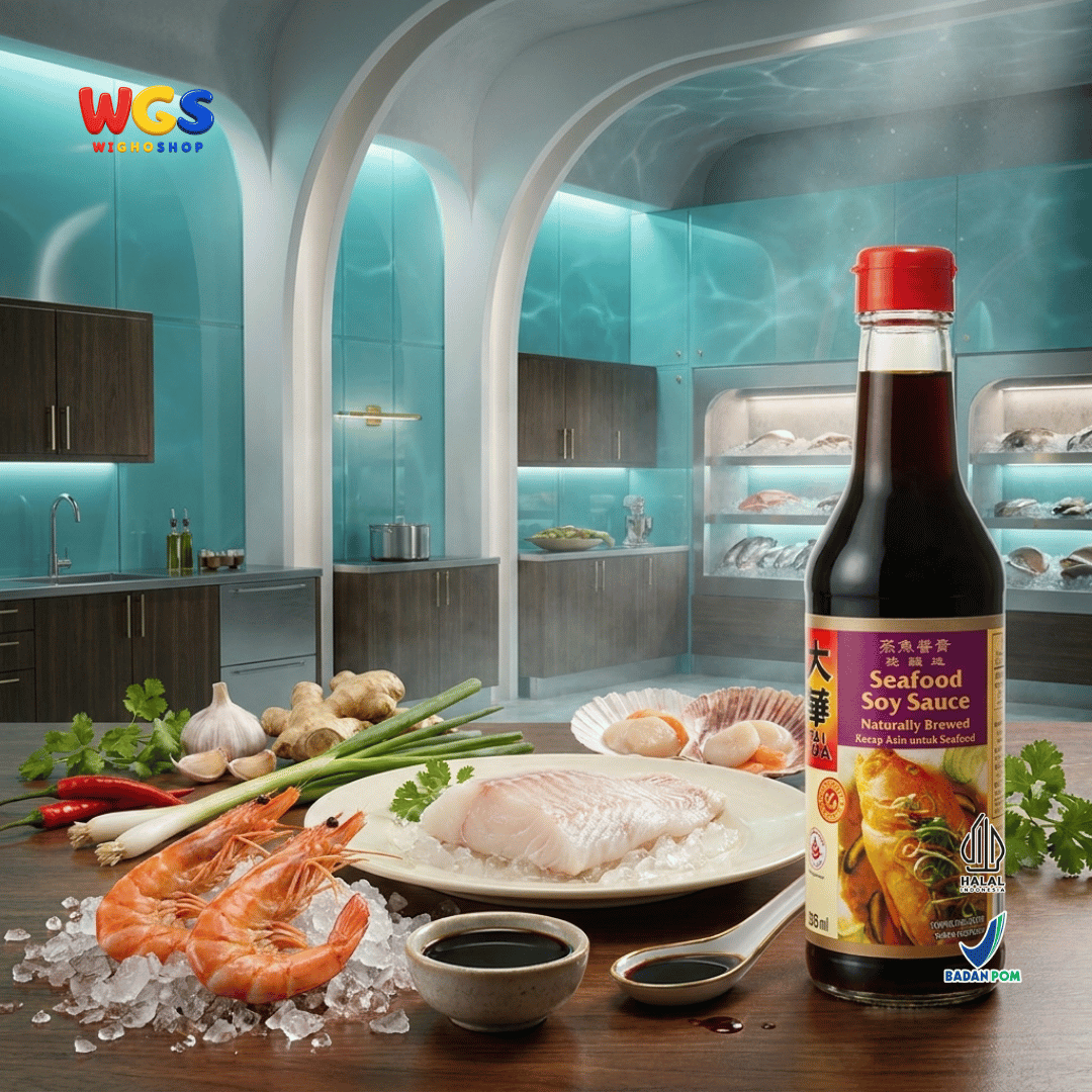 Tai Hua Seafood Soy Sauce 305ml - Kecap Asin Seafood Naturally Brewed untuk Ikan Kukus Udang Cumi Kepiting