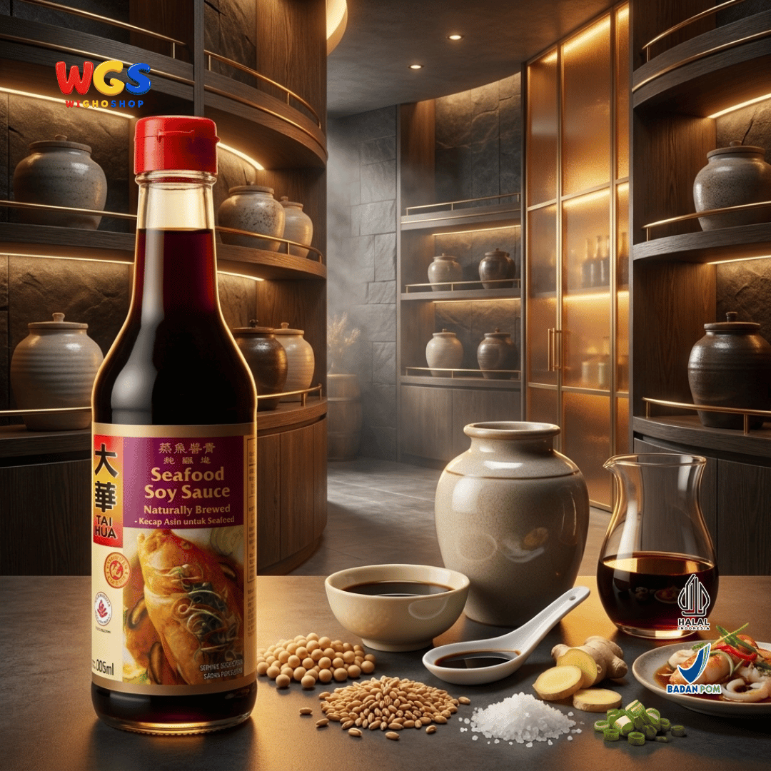 Tai Hua Seafood Soy Sauce 305ml - Kecap Asin Seafood Naturally Brewed untuk Ikan Kukus Udang Cumi Kepiting