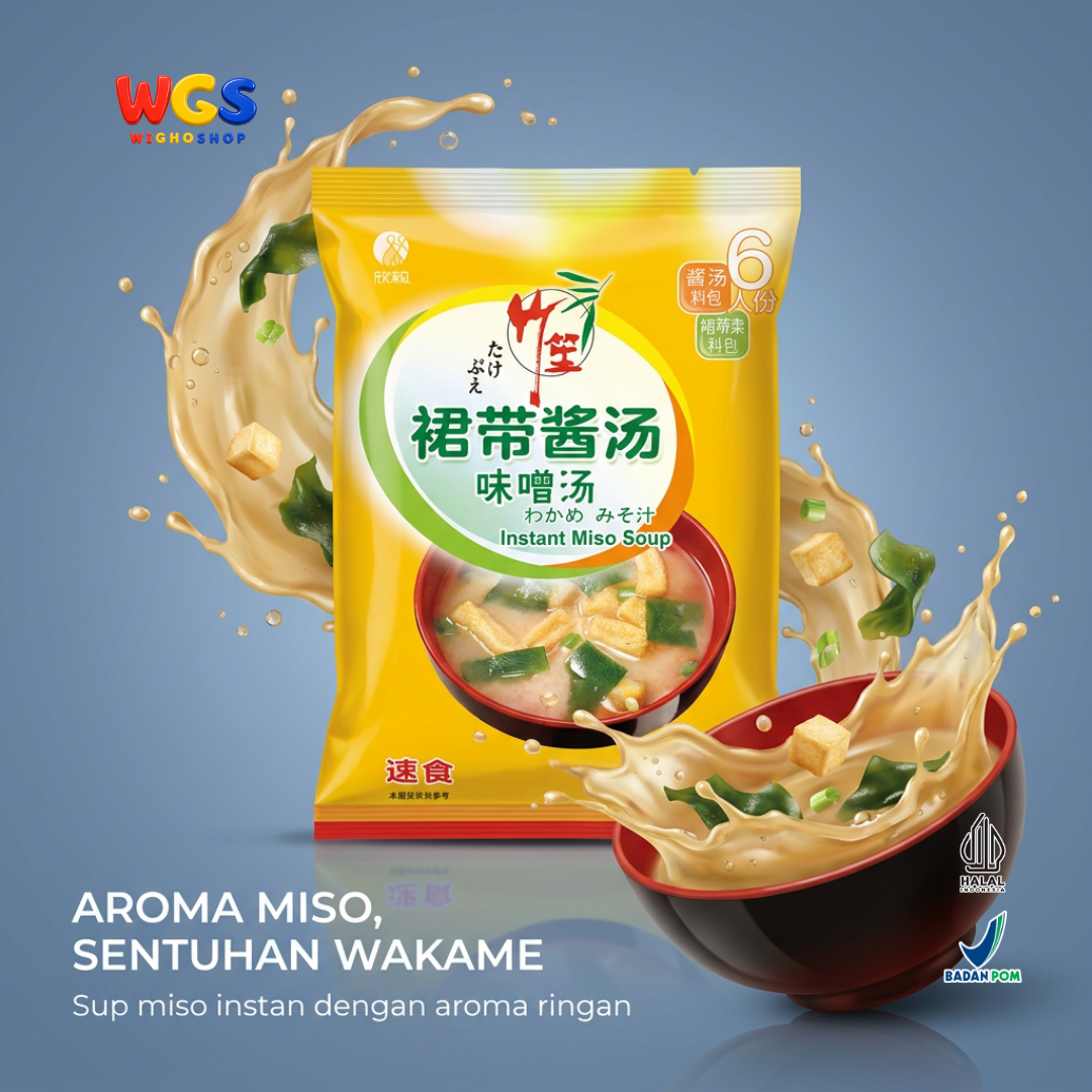 Takebue Miso Soup Instan Light Wakame 129g Isi 6 Sajian - Sup Miso ala Jepang Aroma Ringan