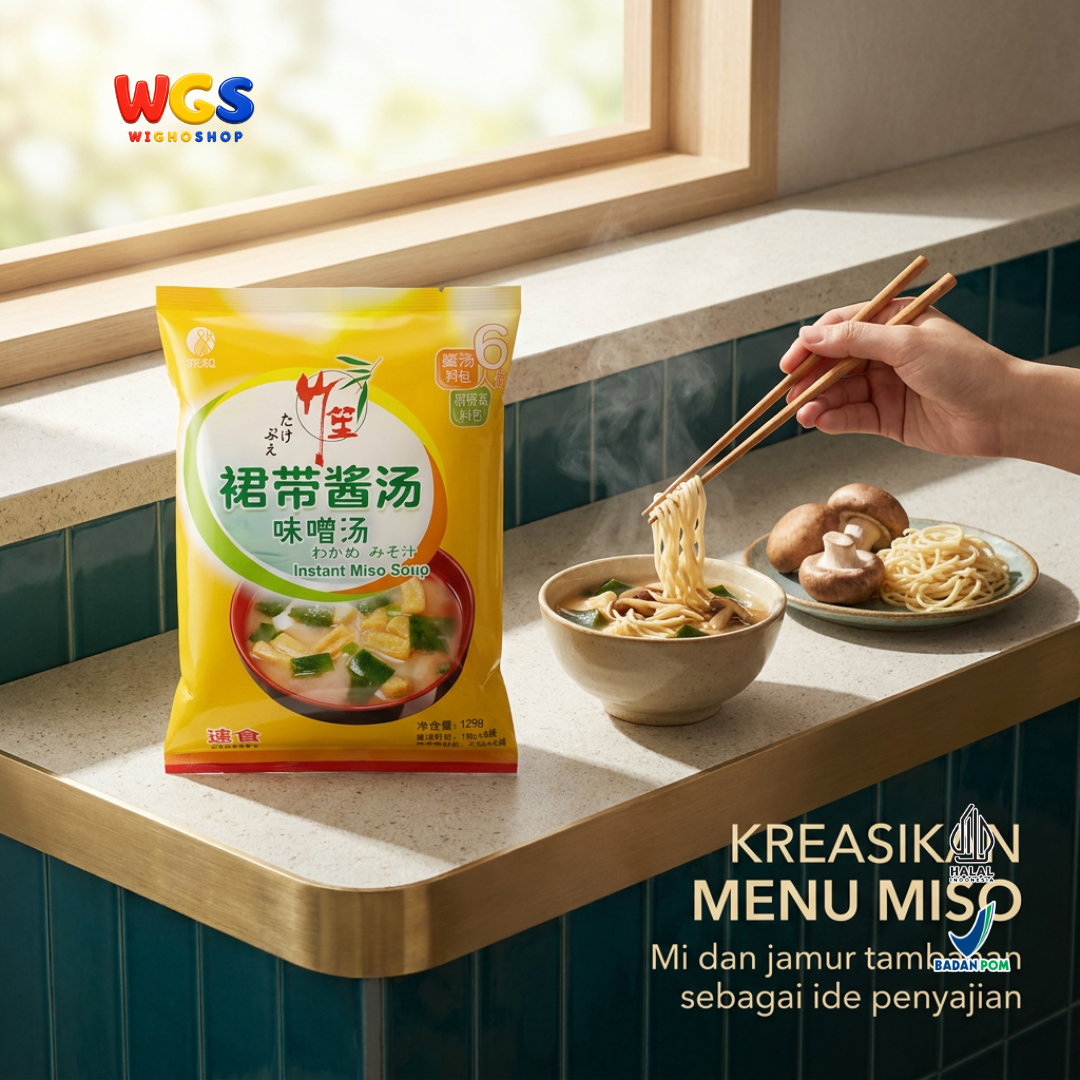 Takebue Miso Soup Instan Light Wakame 129g Isi 6 Sajian - Sup Miso ala Jepang Aroma Ringan