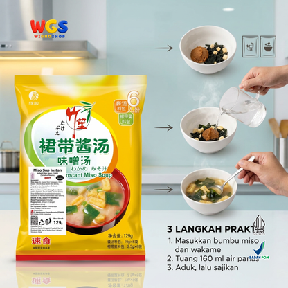 Takebue Miso Soup Instan Light Wakame 129g Isi 6 Sajian - Sup Miso ala Jepang Aroma Ringan