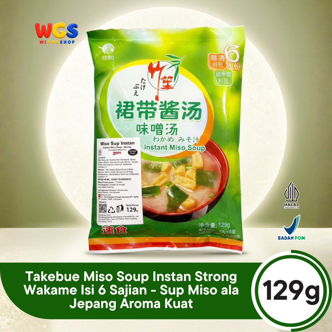 Takebue Miso Soup Instan Strong Wakame 129g Isi 6 Sajian - Sup Miso ala Jepang Aroma Kuat