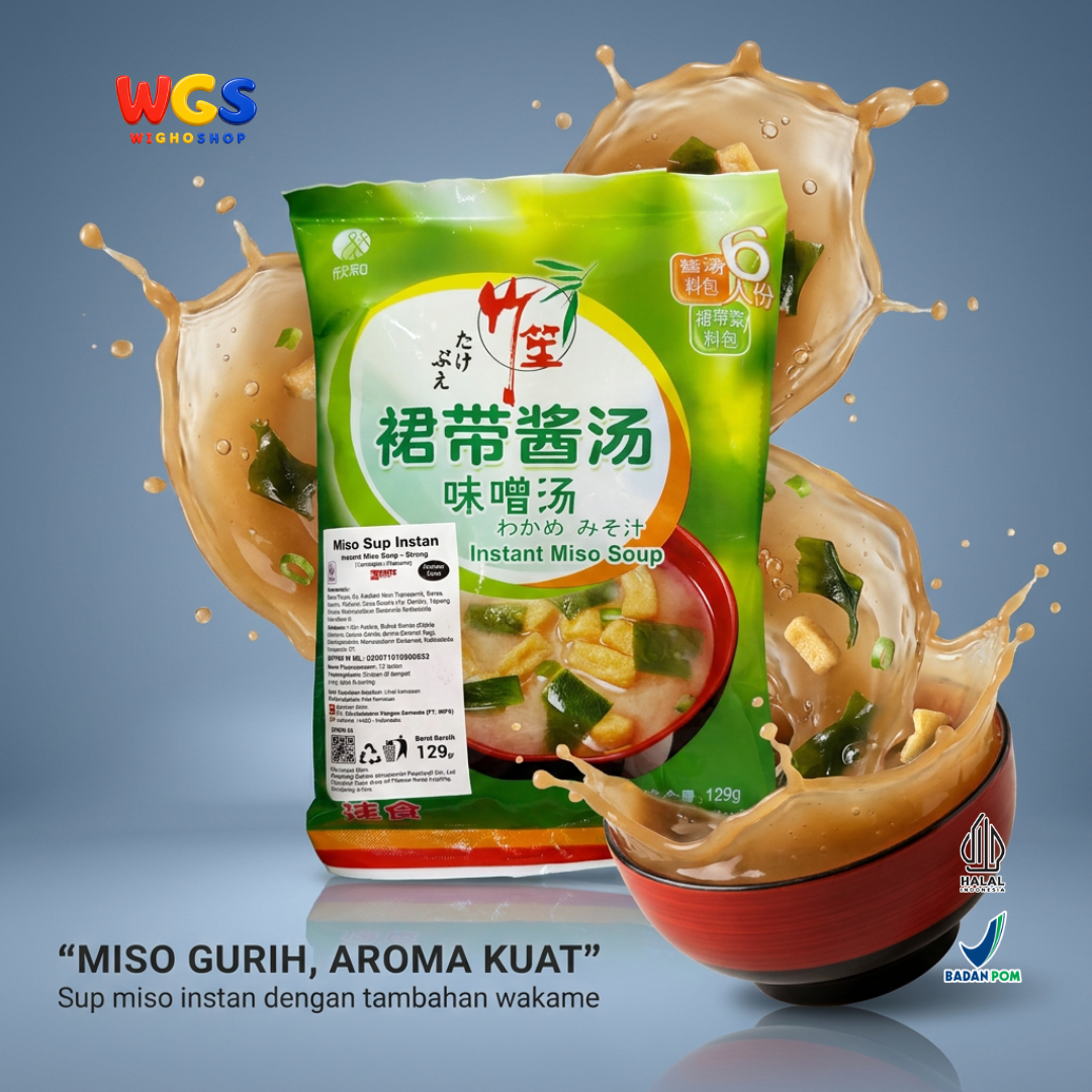 Takebue Miso Soup Instan Strong Wakame 129g Isi 6 Sajian - Sup Miso ala Jepang Aroma Kuat