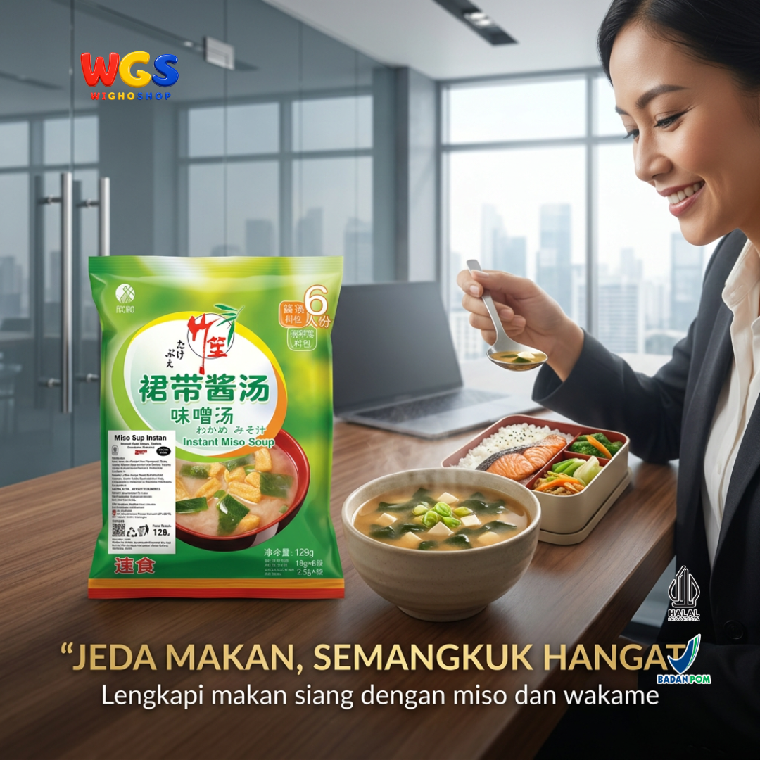 Takebue Miso Soup Instan Strong Wakame 129g Isi 6 Sajian - Sup Miso ala Jepang Aroma Kuat