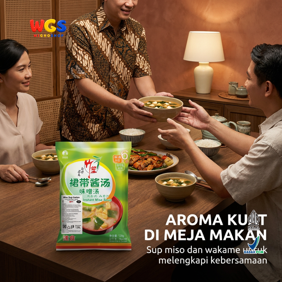 Takebue Miso Soup Instan Strong Wakame 129g Isi 6 Sajian - Sup Miso ala Jepang Aroma Kuat