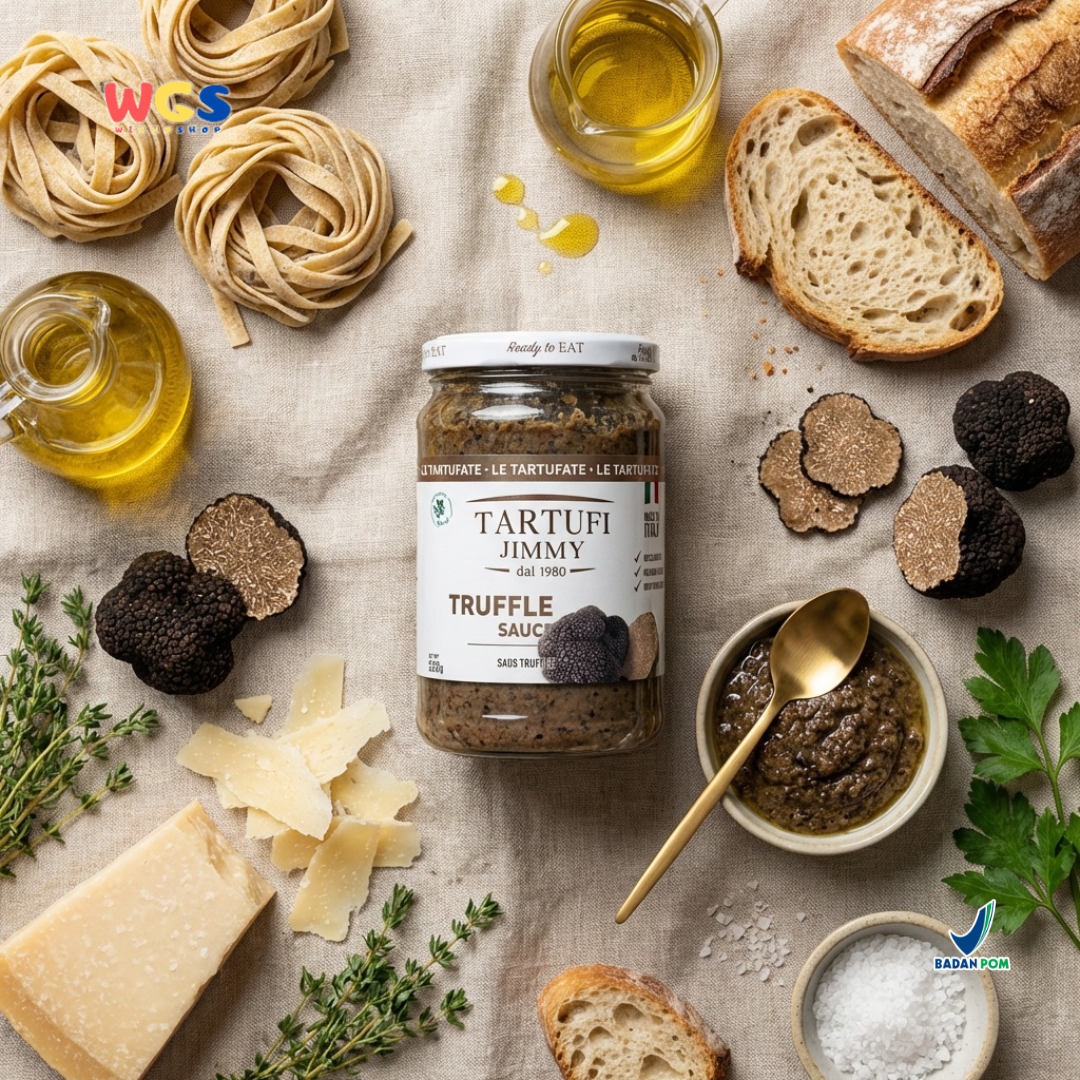 Tartufi Jimmy Truffle Sauce 320g - Saus Truffle Italia Ready to Eat untuk Pasta Steak Risotto Pizza
