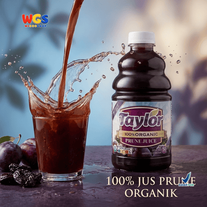 Taylor 100% Organic Prune Juice 946ml - Jus Prune California Jus Buah Plum Kering Tanpa Gula Tambahan USDA Organic