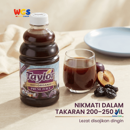 Taylor 100% Organic Prune Juice 946ml - Jus Prune California Jus Buah Plum Kering Tanpa Gula Tambahan USDA Organic