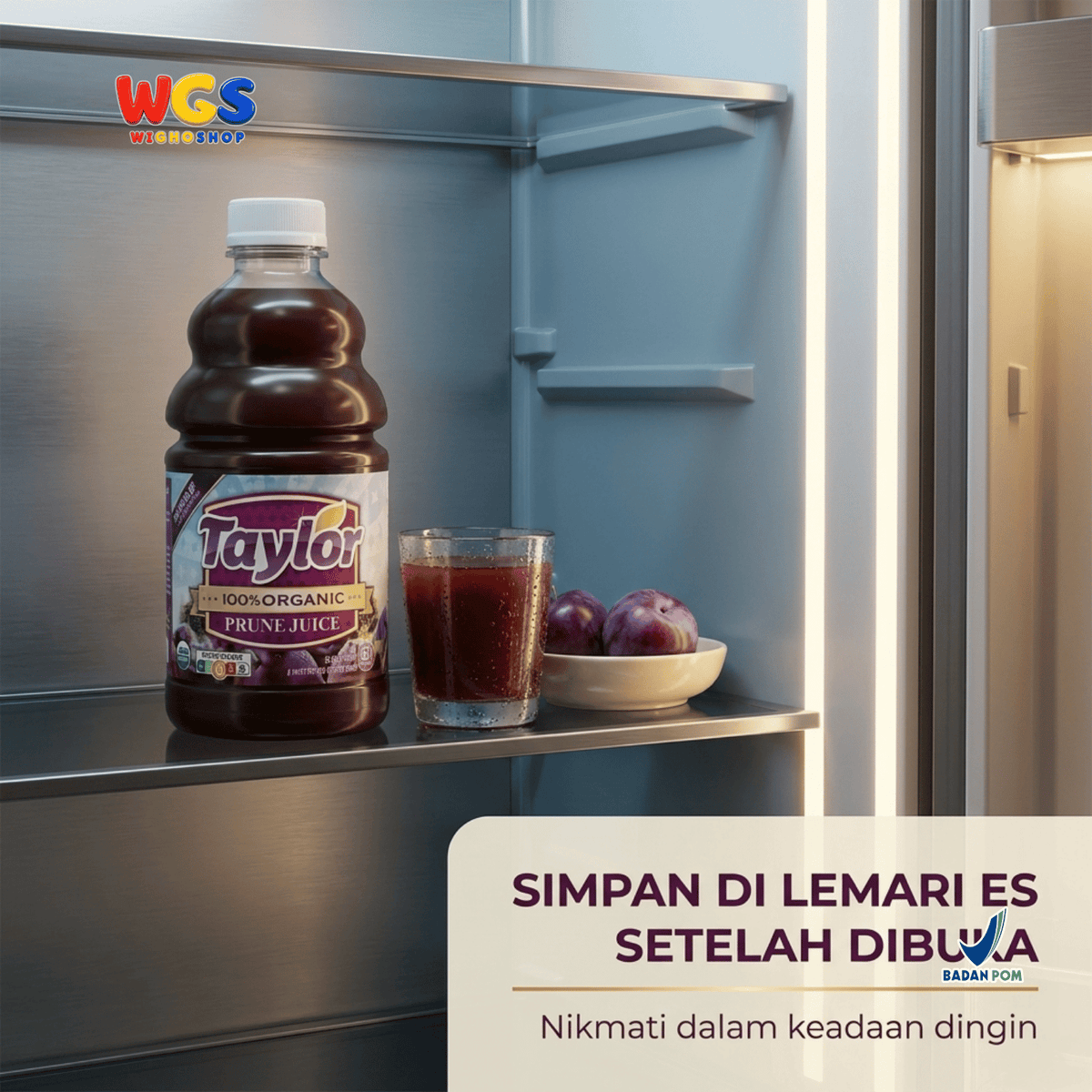 Taylor 100% Organic Prune Juice 946ml - Jus Prune California Jus Buah Plum Kering Tanpa Gula Tambahan USDA Organic