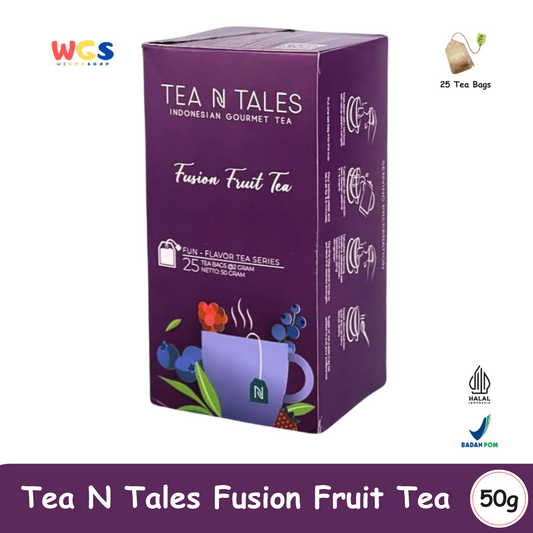 Tea N Tales Fusion Fruit Tea 25 Tea Bags - 50gr | Teh Hitam Rasa Buah Segar Tropis & Berry